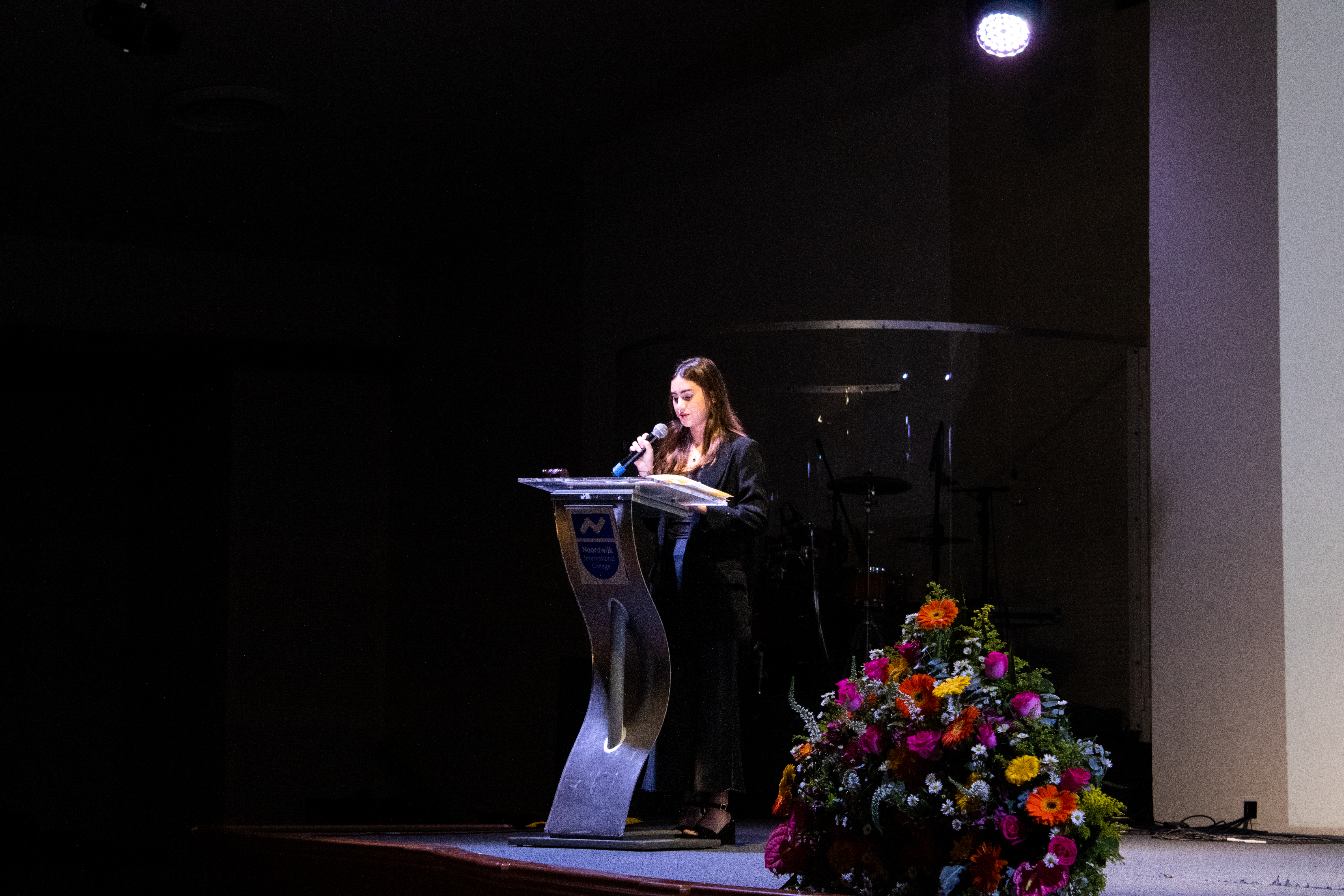 UN headquarters with international flags
